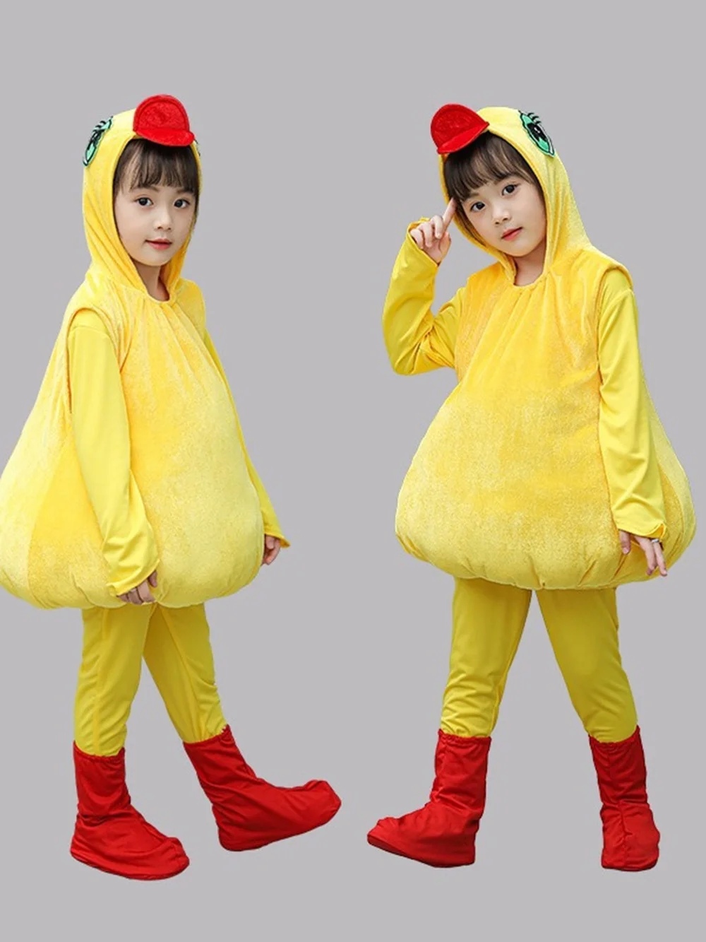 Traje de cosplay amarelo para crianças, Macacão animal, Roupa de Halloween para bebê menina e menino, Conjunto completo para dramatização