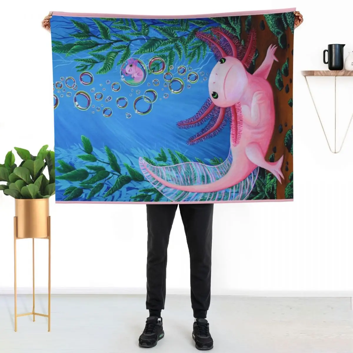 Axolotl Bubble Baby Throw Blanket Luxury Thicken Furrys For Sofa Thin blankets ands anime Blankets For Bed Blankets