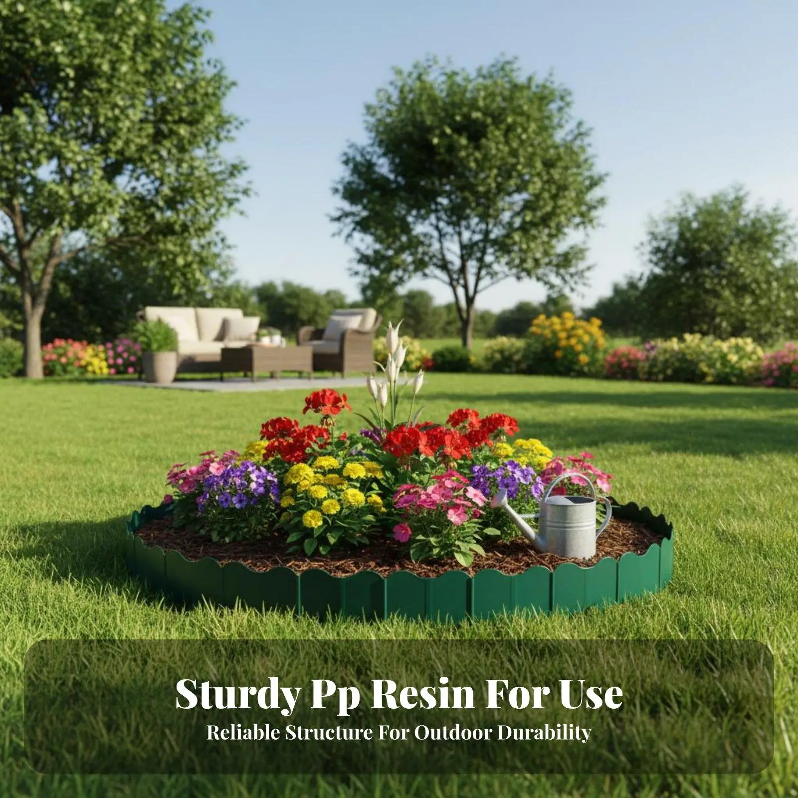 PP Resin Outdoor Lawn Fence Panel Garden Edging for Flower Bed Pathway Vegetable Patch Tree Circle Landscape Kit