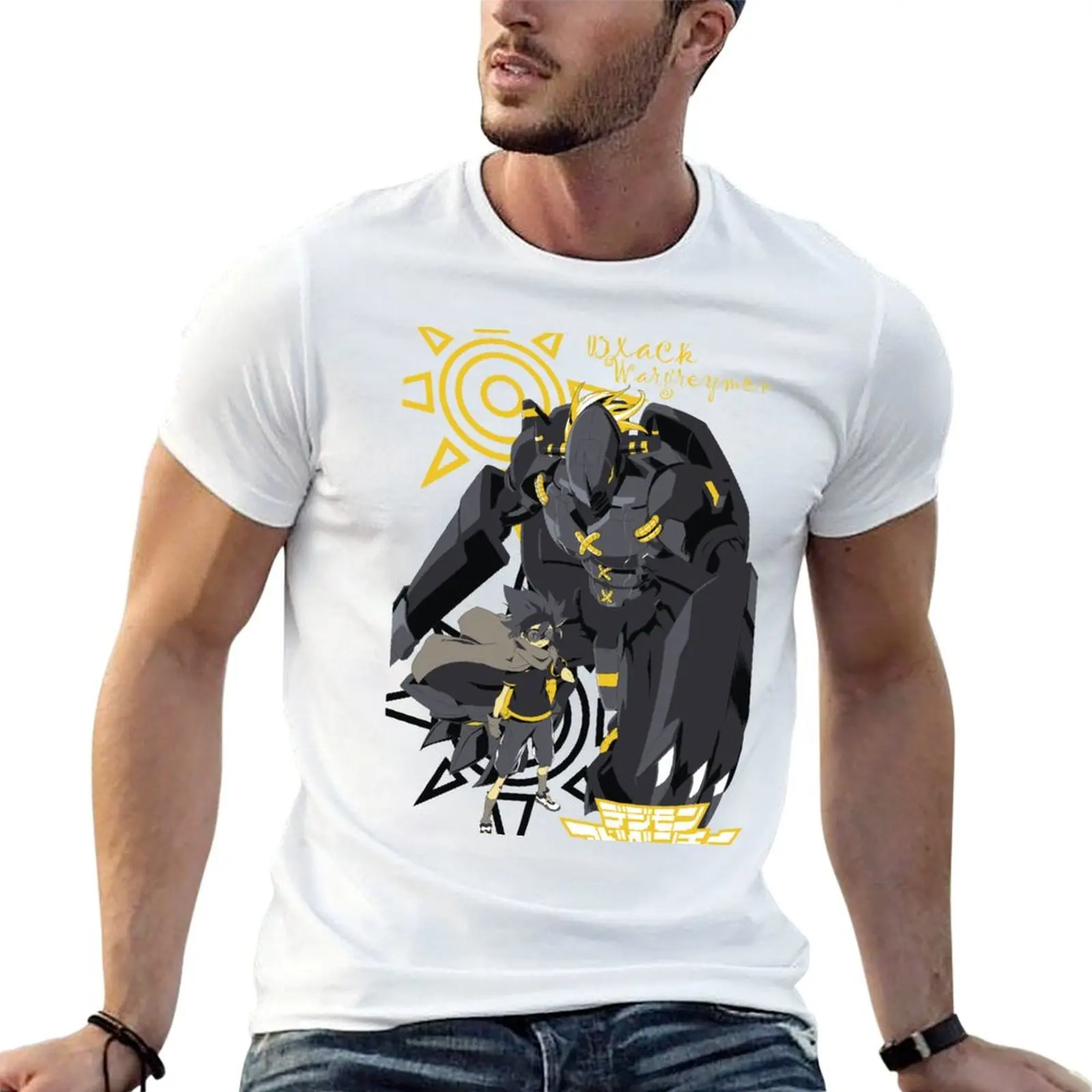 

Black Wargreymon T-Shirt cotton t shirt pack anime t shirts oversize T-Shirt