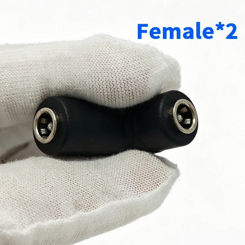 DC5.5*2.1mm Dual Female to 1 Male 3-way Tee Connector DC 5.5*2.5MM For Power Monitor Laptop Adapter Splitter