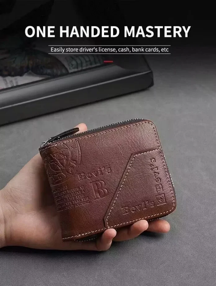 Trendy Spleißen Mode PU Retro Wachs Öl Leder Kurzen Stil männer Brieftasche Münze Kurzen Stil männer Karte Clip brieftasche – Detail 7