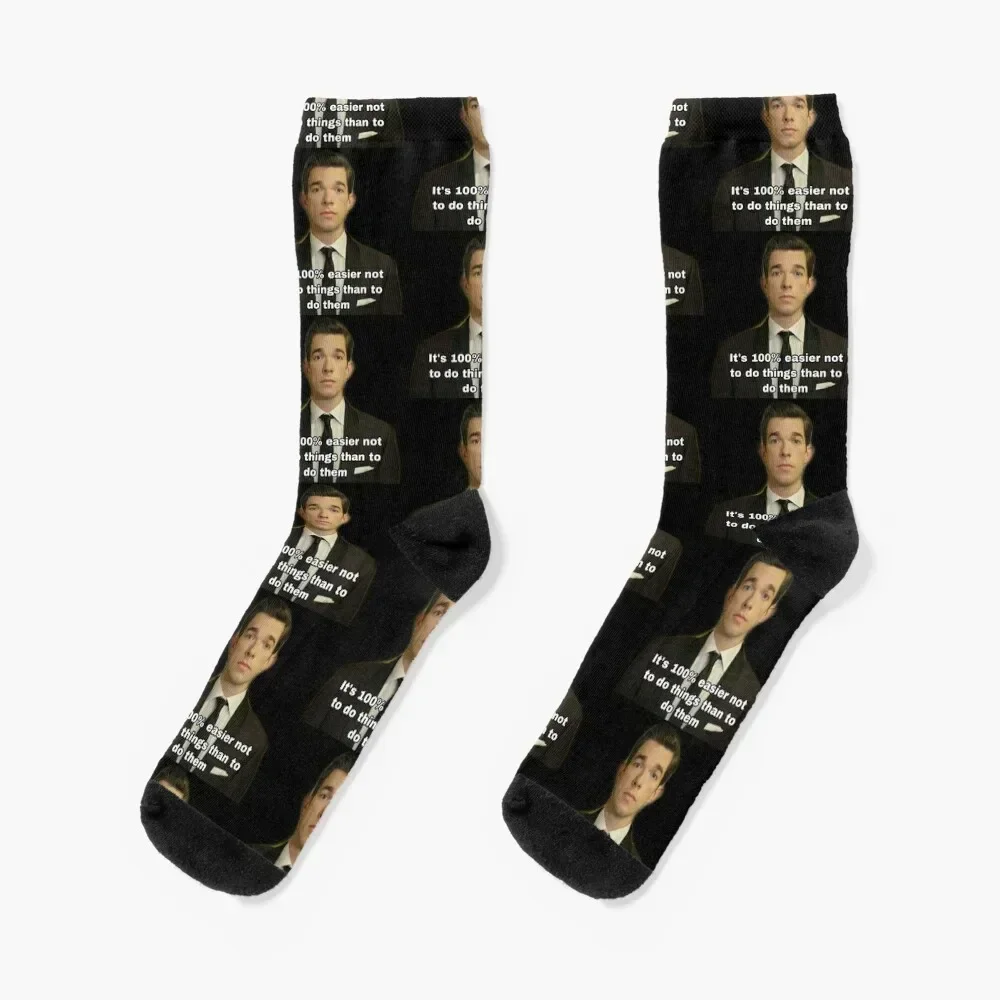 Lazy John Mulaney Socks christmas stocking cartoon funny sock Men Socks Luxury Brand Women's