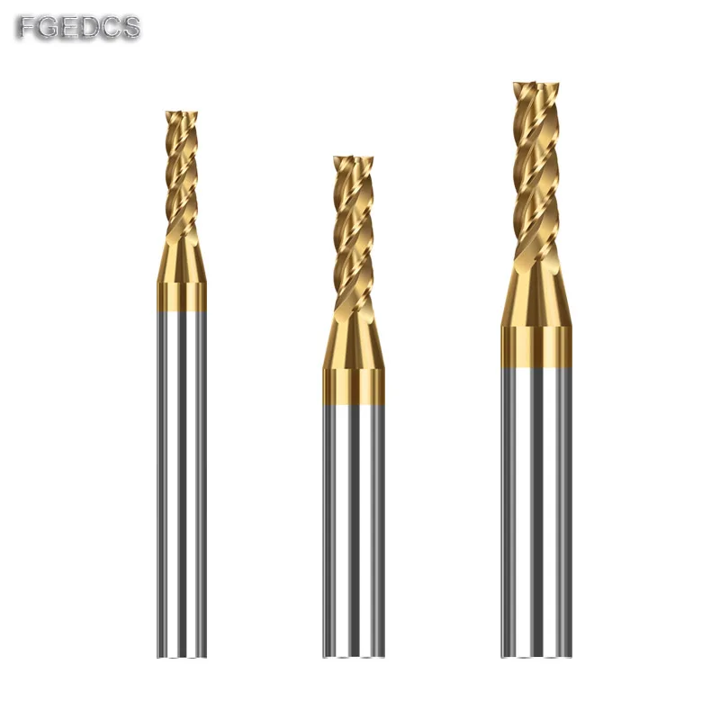 1 End Mill 0.5mm 2mm 0.3mm 0.8mm 4mm 6mm HRC60 4 Flute Extended Long Edge Tungsten Steel Carbide Cutter CNC Milling Cutter Tools