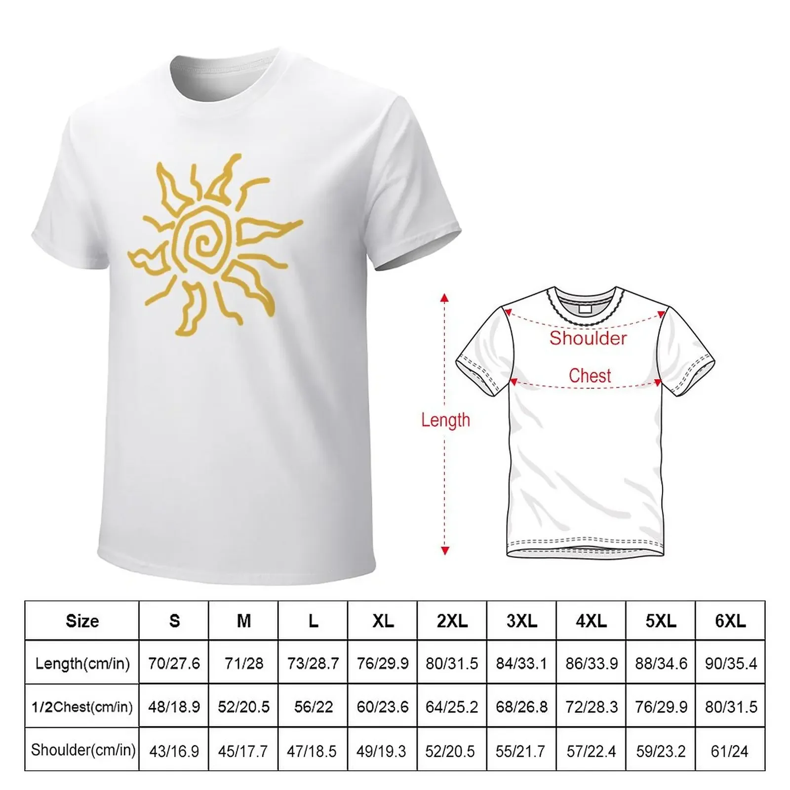 Squiggly Sun T-Shirt funnys plain graphics Men's clothing