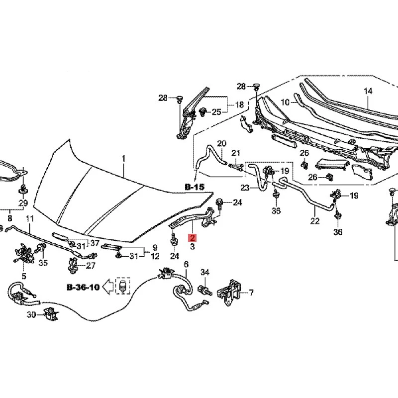 Suitable for 2007 Ho nd aF it Hood hinge Cover hinge Hood hinge Cover hinge