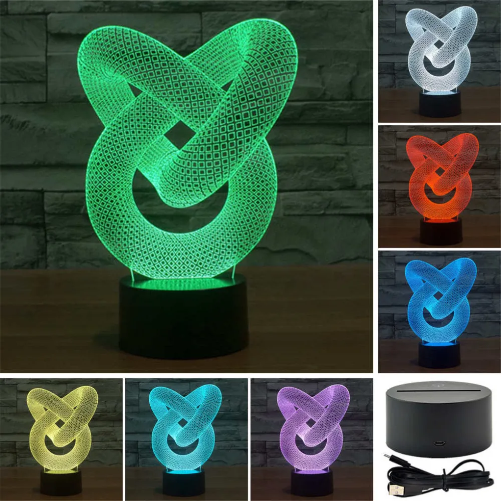 Laser Engraving Python Touch 3D LED Night Light Home Decoration Table Lamp Bedroom Table Lamp RGB Gradient Atmosphere Light