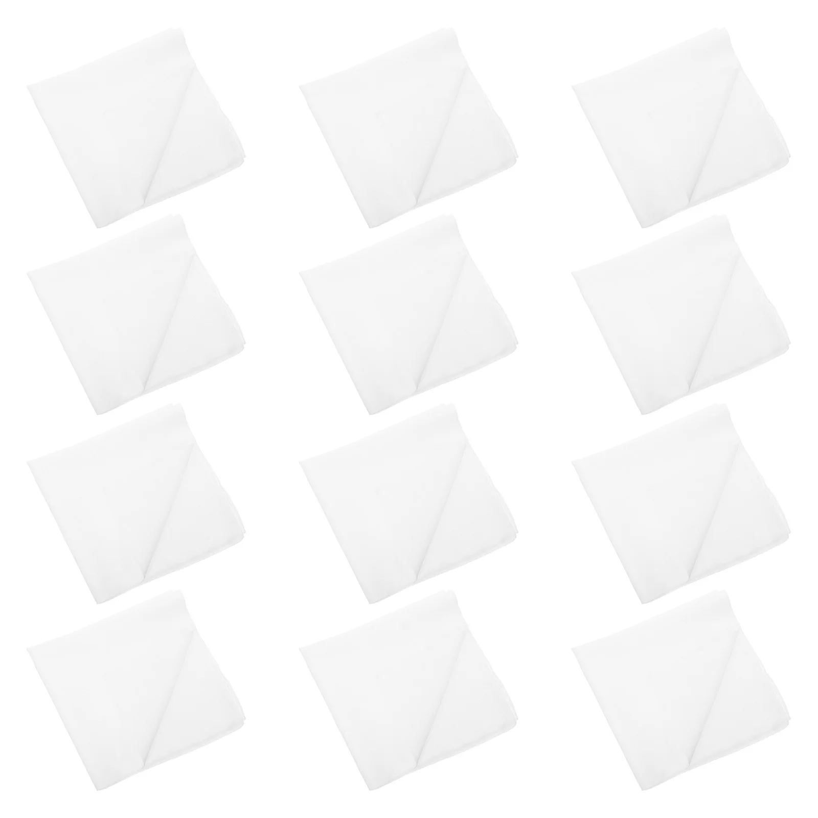 

12Pcs White Washable Polyester Cloth Napkins 17x17 Inch Reusable Dinner Napkins Wedding Banquet Party Hotel Restaurant