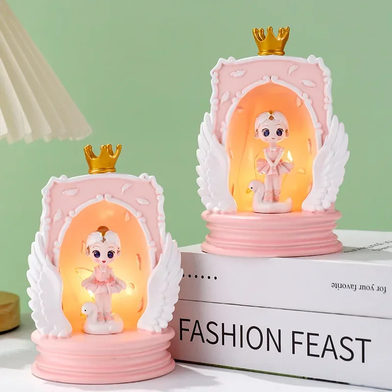 2026  Cartoon Swan Ballet Girl Night Light Ornament Creative Gift Girlfriend Classmates Graduation Season  Star Lamp
