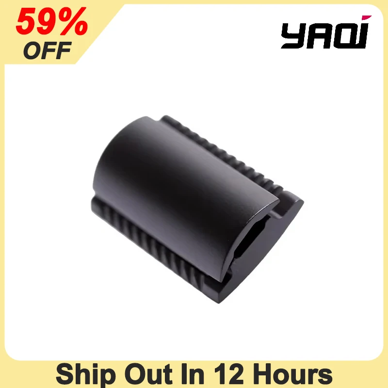 Yaqi Mens Minimalism Black The FLIPSIDE by Yaqi" A Dual Comb Dual Aggression Level Double Edge Razor Head For Male Shaving Razor