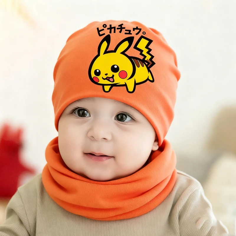 Детские-вязаные-шапки-с-изображением-покемонов-комплект-шарфов-аниме-Пикачу-хлопковые-шерстяные-шапочки-шарфы-костюм-зимние-теплые-детские-шапки-с-воротником-шейный-платок-новинка