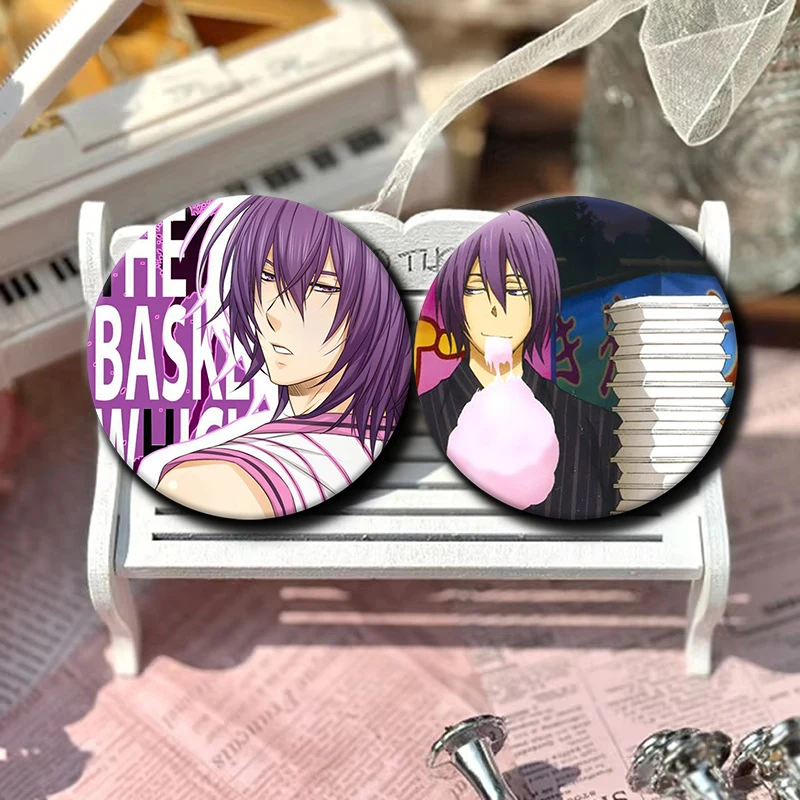 58mm Cartoon Character Murasakibara Atsushi Button Pin Anime Role Brooch Creative Badge for Backpack Clothes Decoration Gift