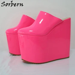 Sorbern 20Cm Wedge High Heel Mules Pump Slip On Shoes For Women Platform Custom Unisex Summer Shoes Modify Height