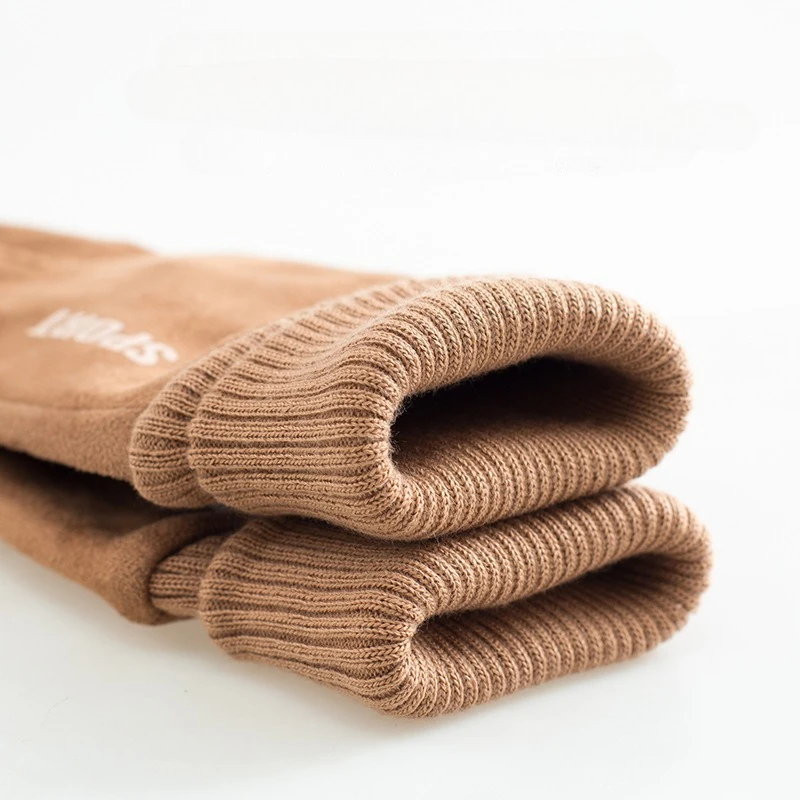 Suede Gloves for Men and Women, Winter Insulation, Warm Touch Screen, Thickened Velvet, Cycling, Driving, Cycling, Cotton Gloves
