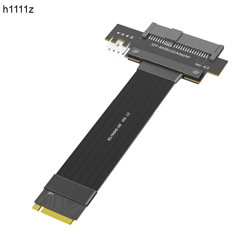 NVMe To U.2 SFF-8639 Riser Cable U.2 Interface SFF-8639 to M.2 NVMe PCIE 4.0 Key M Adapter Card Ribbon Extender For U.2 NVME SSD