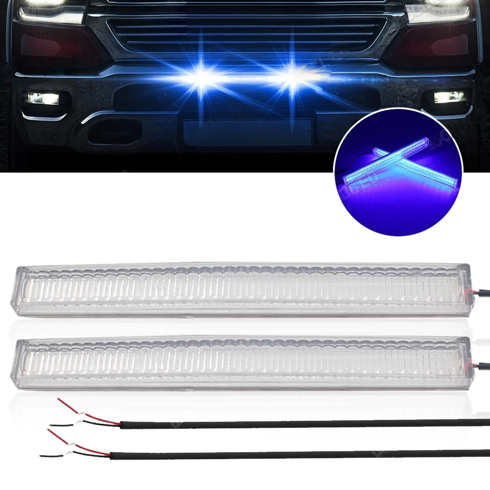 

YSY 2pcs Car LED COB DRL Daytime Running Light 17CM Waterproof 12V External Led Car Light Source Parking Fog Bar Lamp