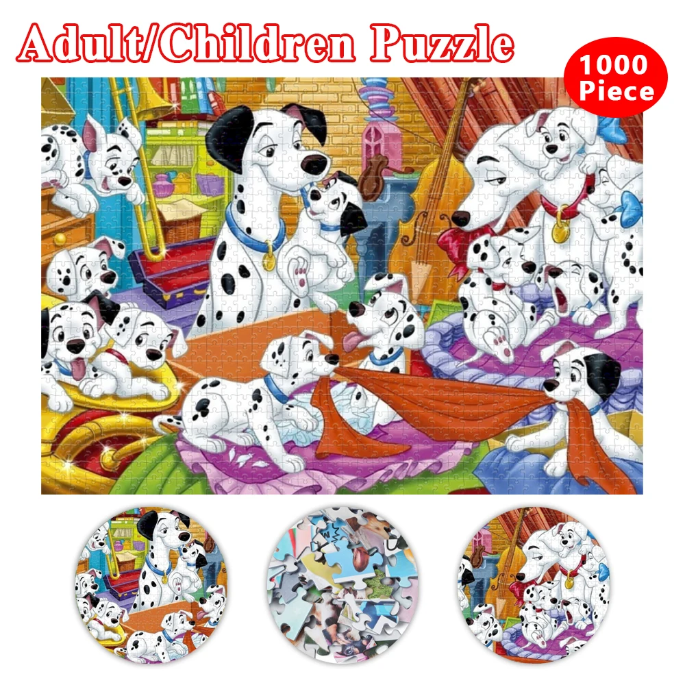 Disney Jigsaw Puzzle 101 Dalmatians Cardboard Puzzle 1000 Piece Cartoon Puzzle for Adults Family Gifts Kid Educational Toys