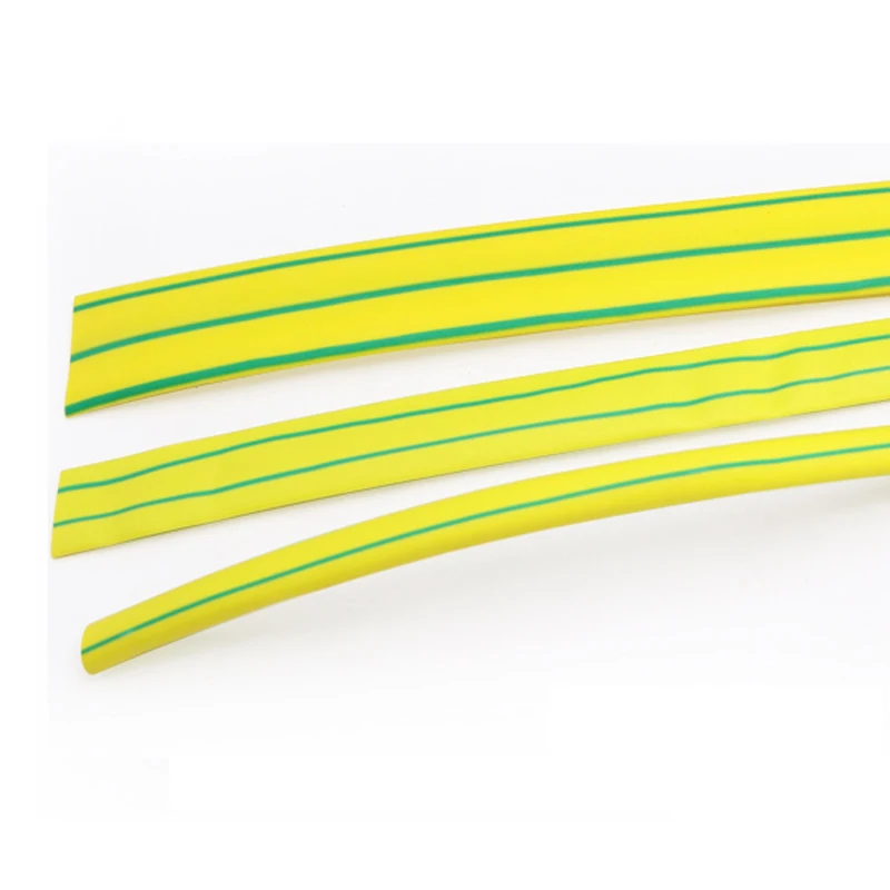 Diameter 1-50mm Yellow Green Heat Shrinkable Tube 2:1 Shrinkable Polyethylene Environmental Protection Line Pipe Length 1M