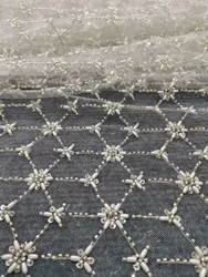 2024 NEW 1Yard African French Lace Fabric for Wedding New Arrival High Quality Nigerian Lace Wedding Dress Gown Sewing Fabric