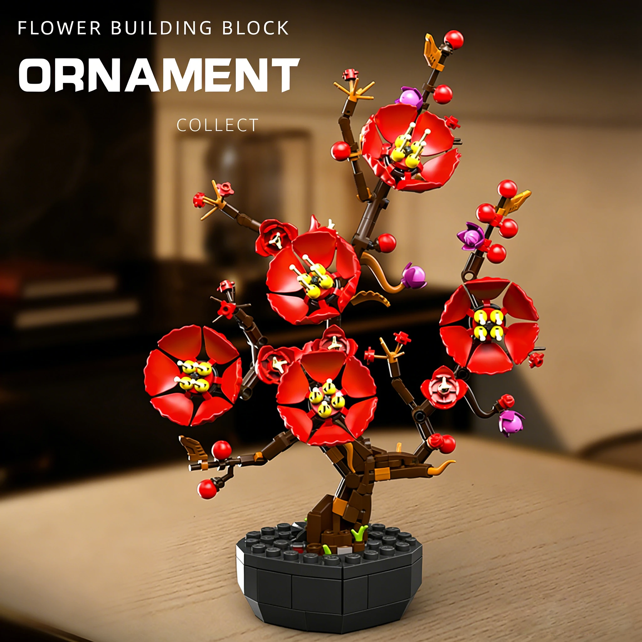 

New Building Block Flower Paradise Bird Claw Chrysanthemum Plum Wood Lotus Set Home Decor Gift for Girls Mother Ideal Present