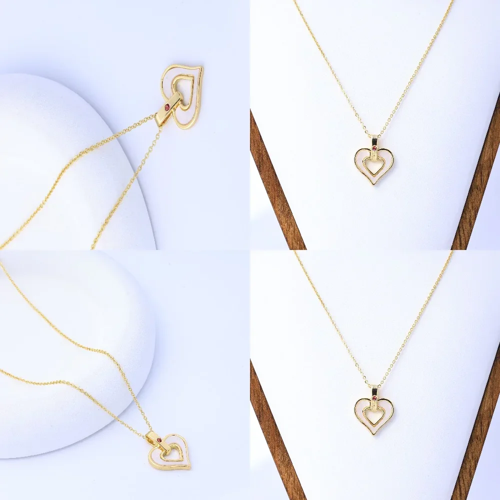 

Heart-shaped clavicle chain is versatile and does not fade Japanese and Korean small fresh jewelry Douyin Kuaishou hot gold neck
