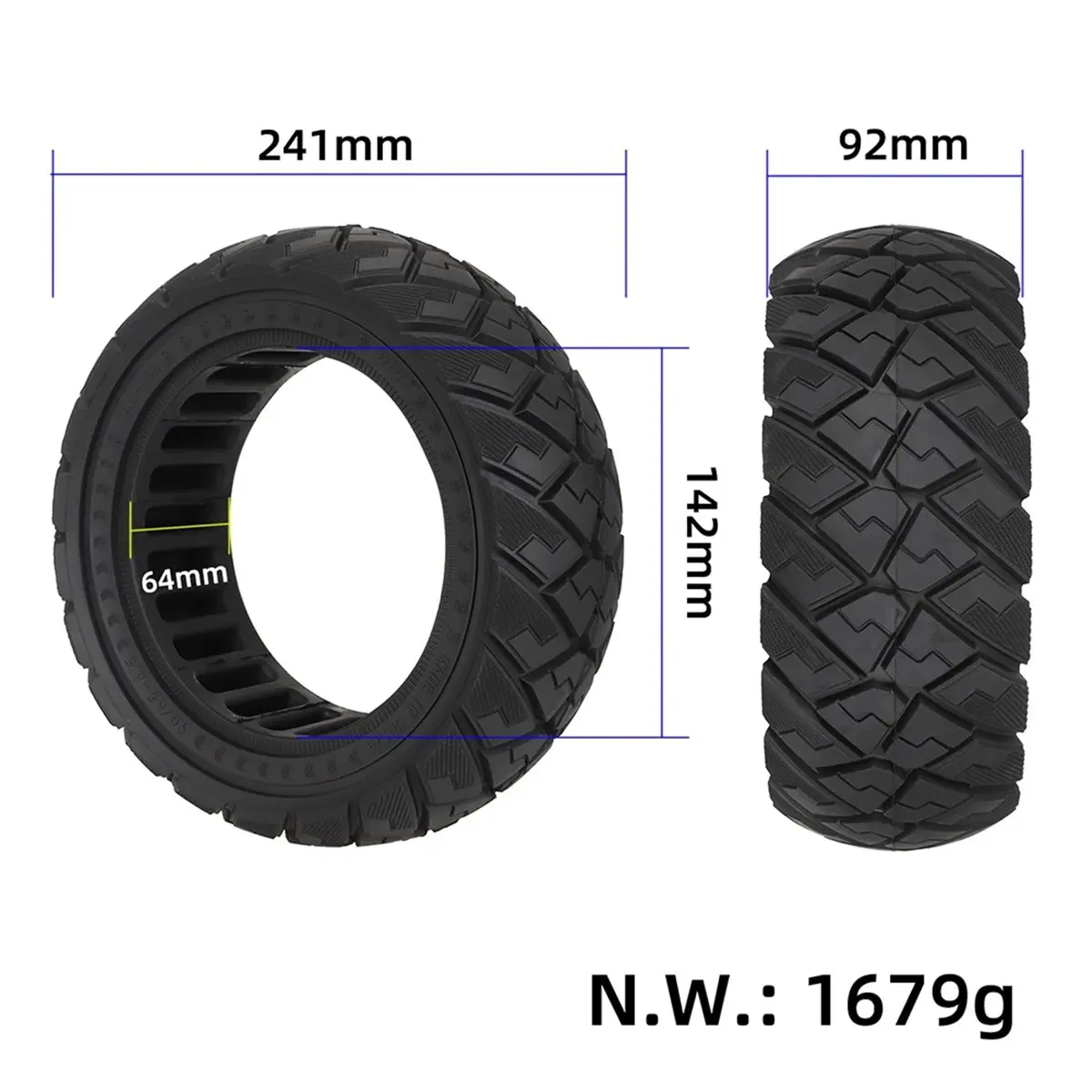 

(ABYM) 11inch Scooter Solid Tire 90/65-6.5 Tyre Anti-Slip for Zero for 11X Electric Scooter Non-Pneumatic Wheels Replacement