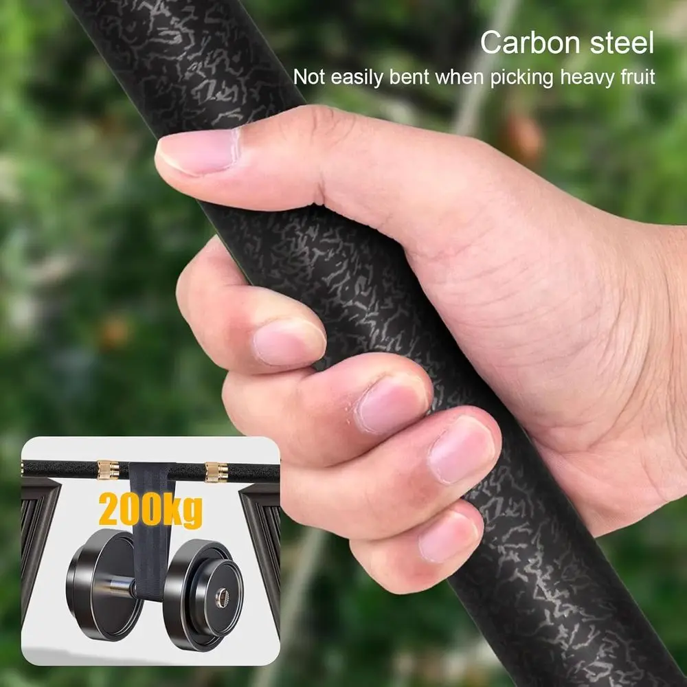 ที่เก็บผลไม้สแตนเลสแบบยืดหดได้พร้อมตะกร้าสำหรับเก็บเกี่ยวแอปเปิ้ล มะม่วง อะโวคาโด ส้ม และลูกแพร์