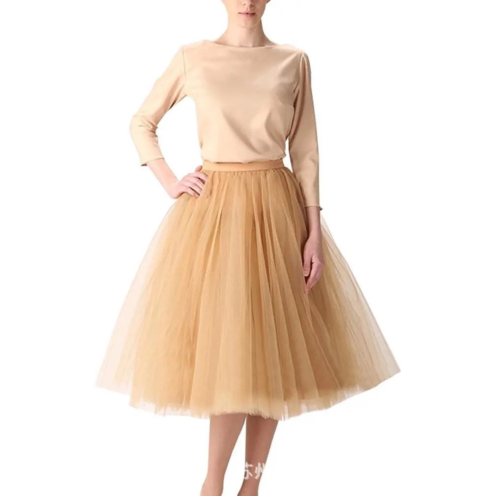 Women Summer Vintage Tulle Skirt Adult Fancy Ballet Dancewear Party Costume Ball Gown Mini Skirt