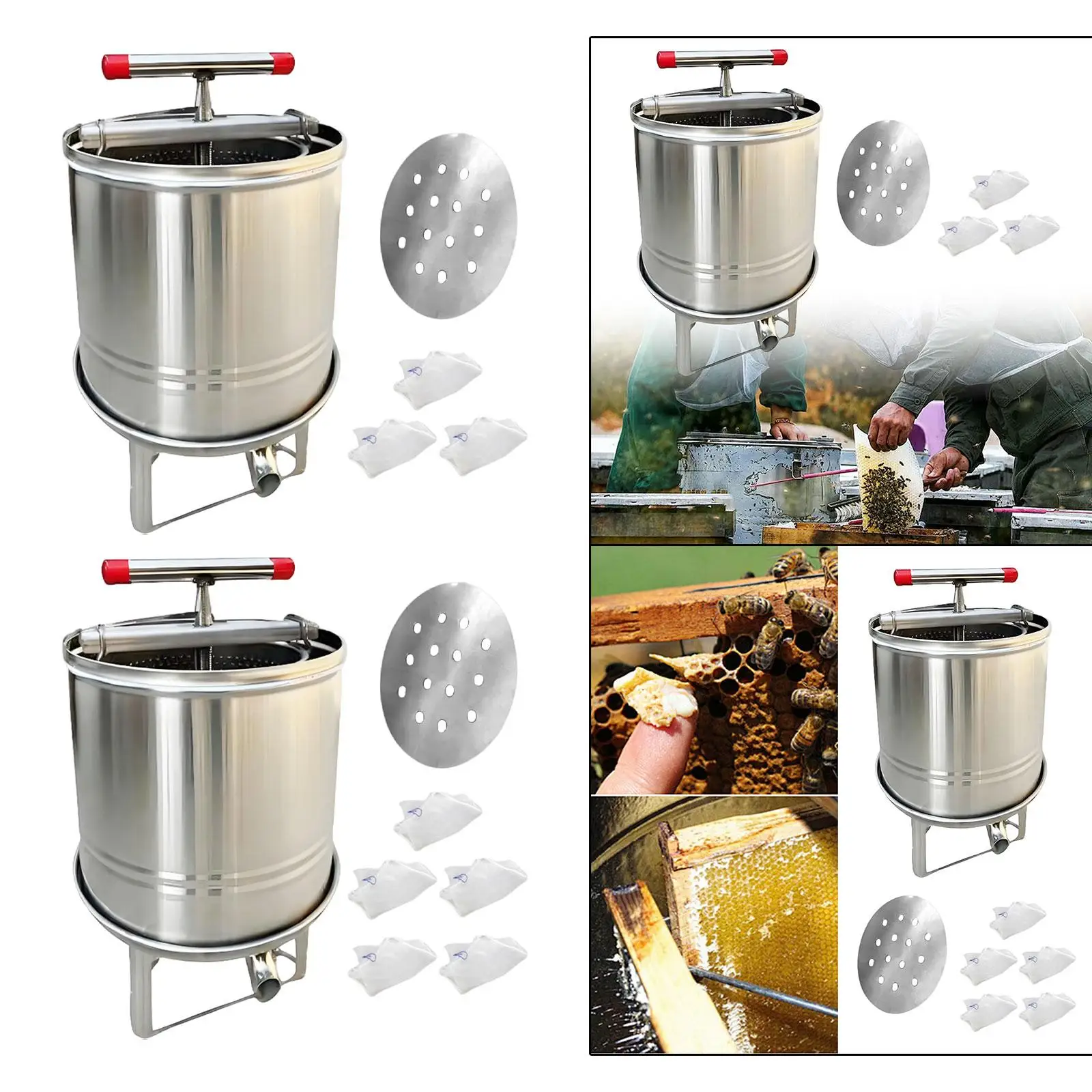 

Honey Press Machine Crusher Honey Separator Multifunctional Lightweight Making Fruit Press for Olive Oil Vegetables