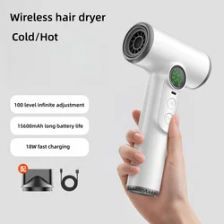 2025 Hot Selling Wireless Hair Dryer 30000 Rpm High-Speed Dry Cold Warm Wind Children's Home Dormitory Travel USB Charging Hair