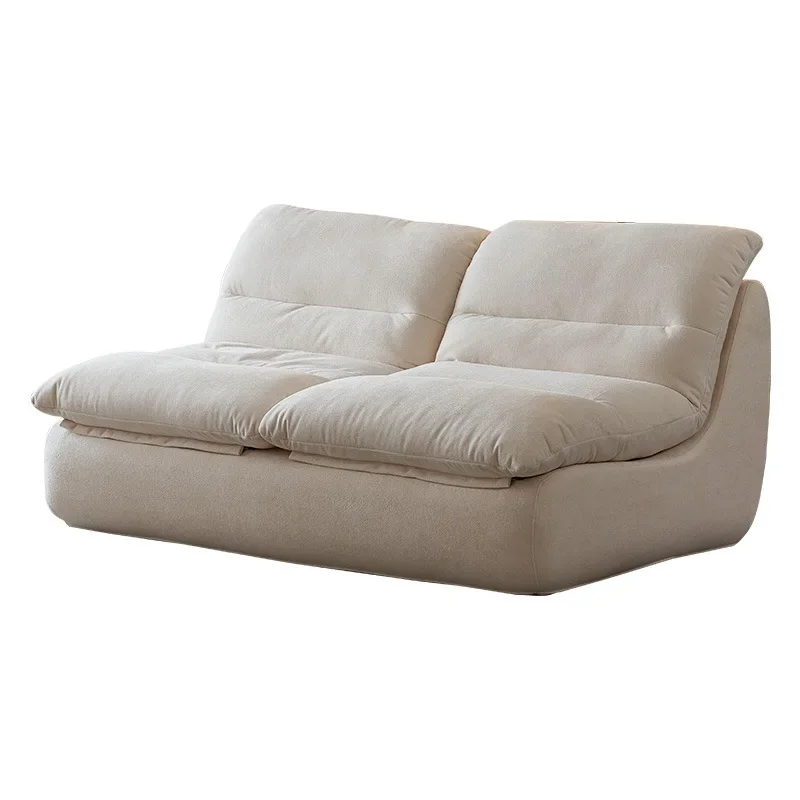 

Cream wind small sofa, small apartment living room vacuum compression, double leisure chair sofa