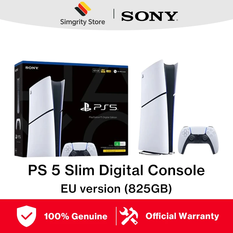 Versione UE Sony PlayStation 5 Slim Console digitale (825 GB) Gruppo modello - Slim SSD ultraveloce Ray Tracing 4K TV Gaming Videogiochi PS5 slim Garanzia ufficiale locale