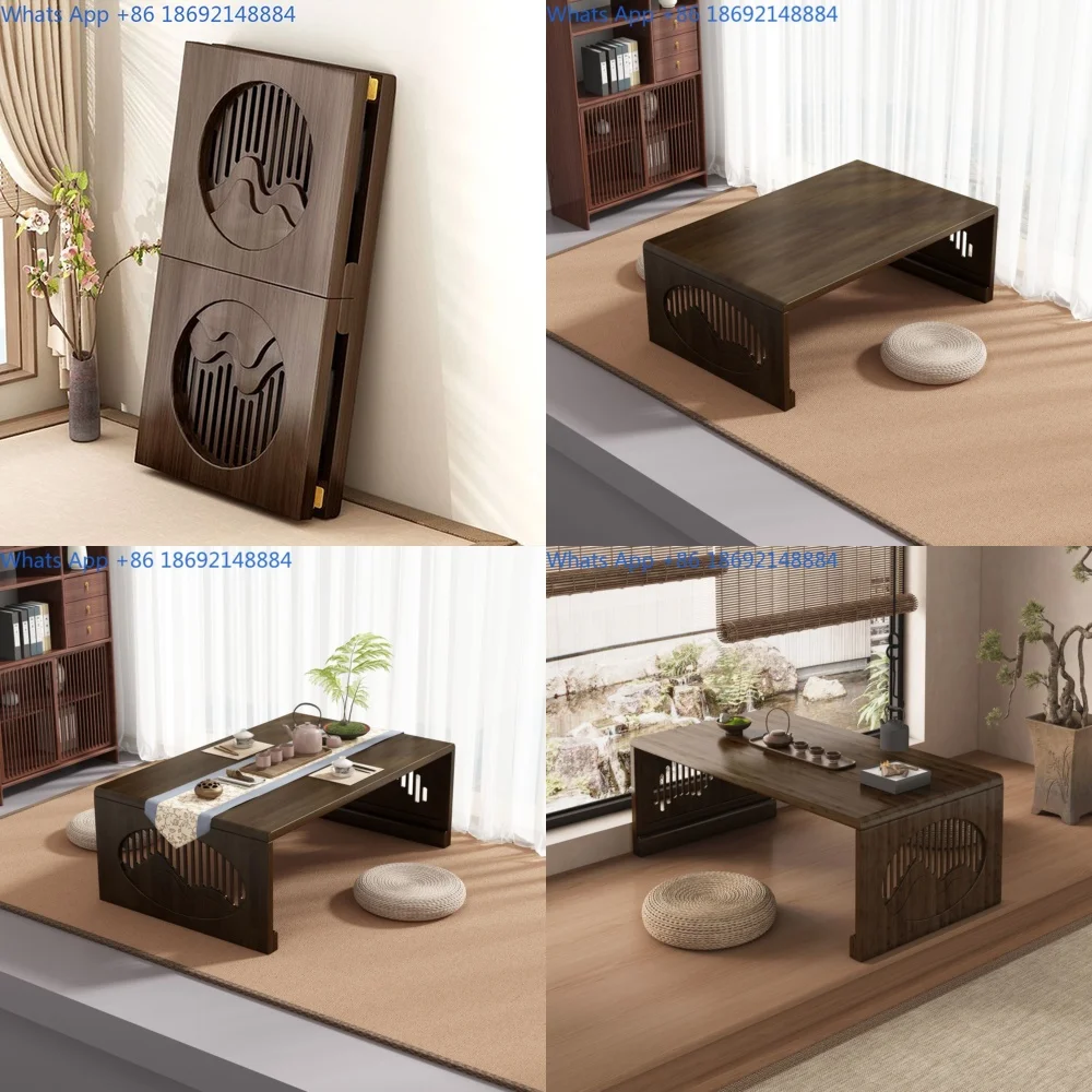 

Folding Table for Home Use Bamboo Laptop Low Table for Tatami Floor Simple Window Desk Study Table for Bed Student Portable
