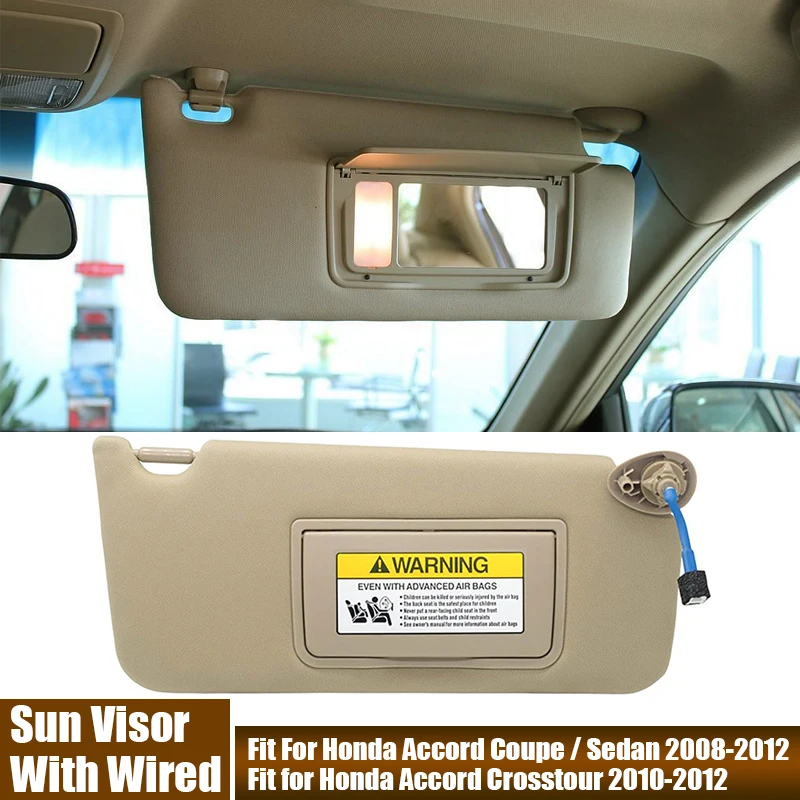 Windshield Sun Visor Car Interior Front Left Right Sun Visor Fit For Honda Accord Coupe / Sedan 2008-2012 / Crosstour 2010-2012