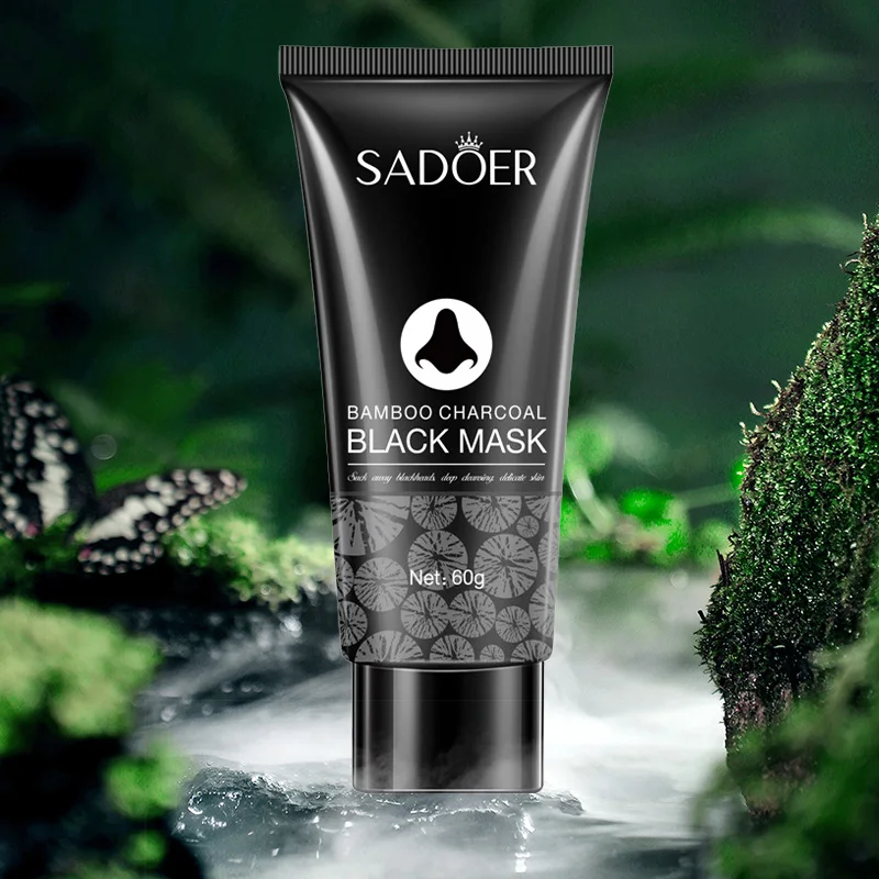 الخيزران الفحم الأنف مزيل الرؤوس السوداء قناع تقشر قناع النفط السيطرة التطهير العميق تقليص المسام علاج حب الشباب العناية بالبشرة