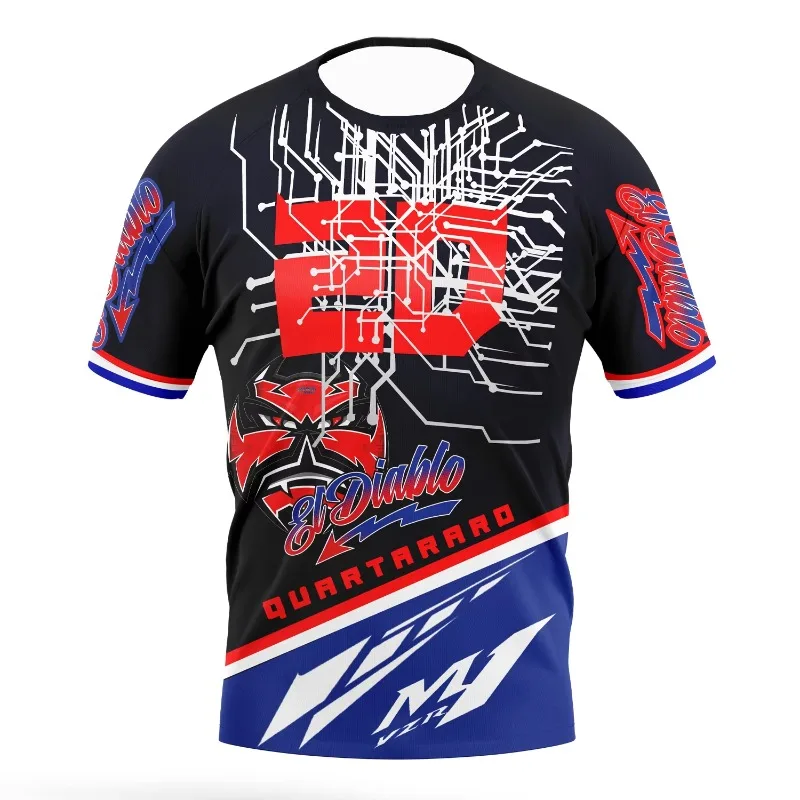 

2025 New Motorcycle Fabio Quartararo20 Driver Summer Men's And Women's Breathable Extreme Sports Casual Sweat Absorbing T-Shirt