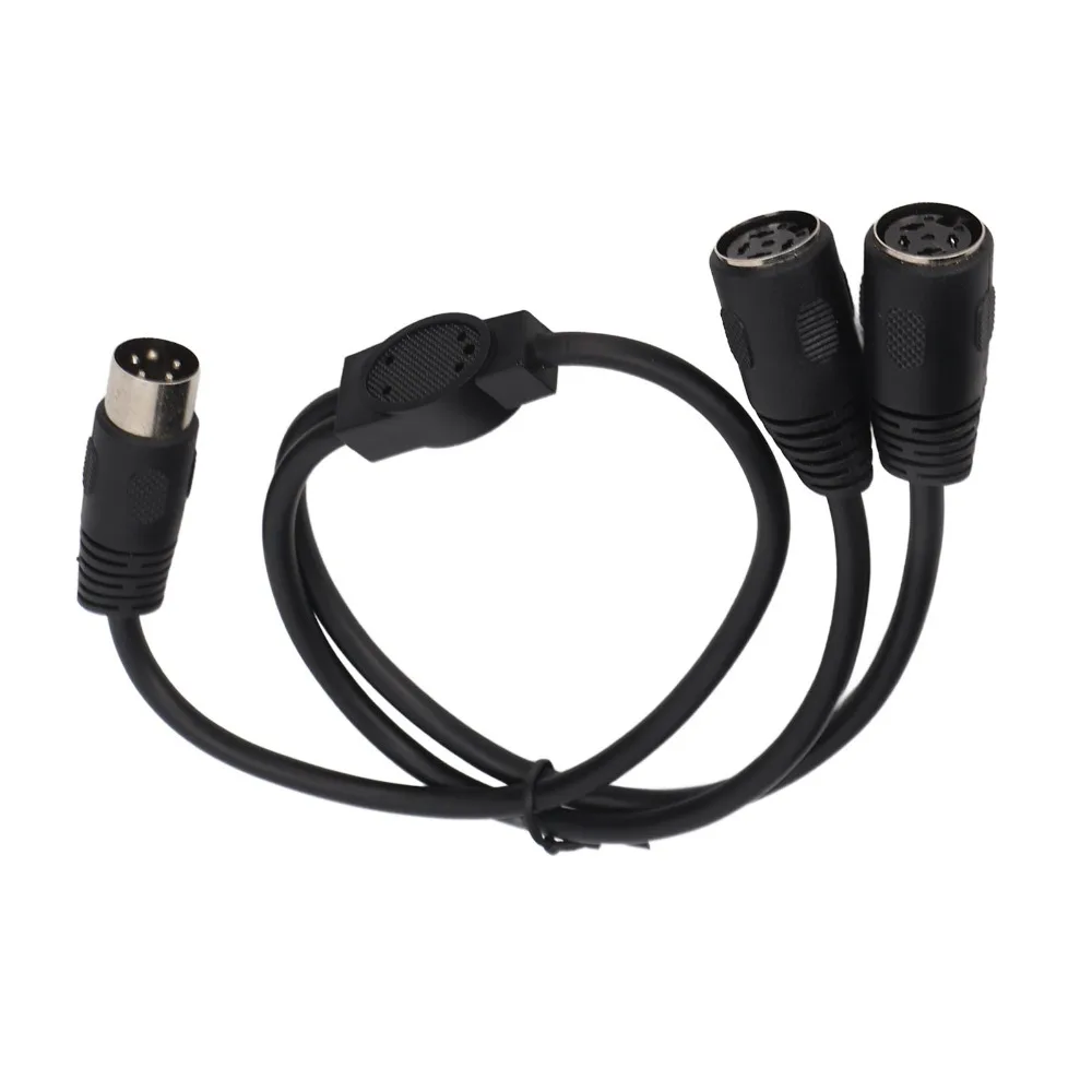 1 Male to 2 Female DIN 4PIN to 2DIN 4PIN Adapter Cable Plug and Play 0.5m/1.6ft 4 Pin DIN Y Splitter Cable