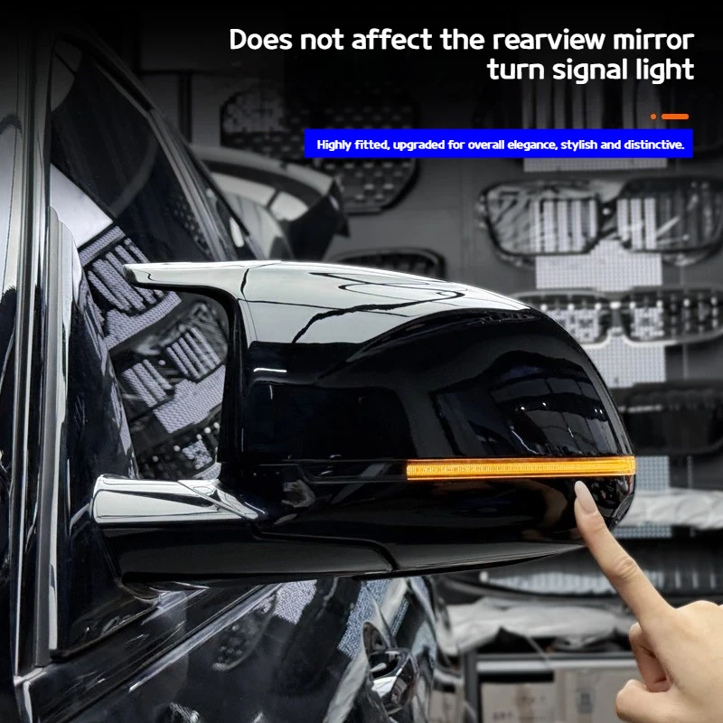 

For BMW X5 G05 2019-2025 Car Reinforced horn-shaped rearview mirror protective shell with Black Jedi set for blackening effect
