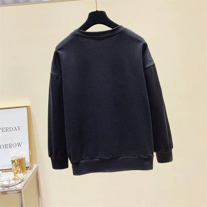 Men's Trendy Sweatshirts Ins Handsome Long-sleeved T-shirt New Spring Autumn Men's Casual Black Top
