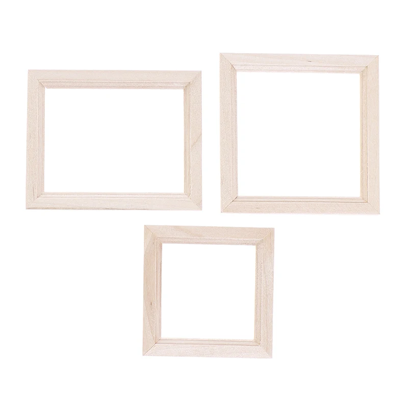 1/12 Dollhouse Miniature Wood Photo Frame Simulation Furniture Model Accessories