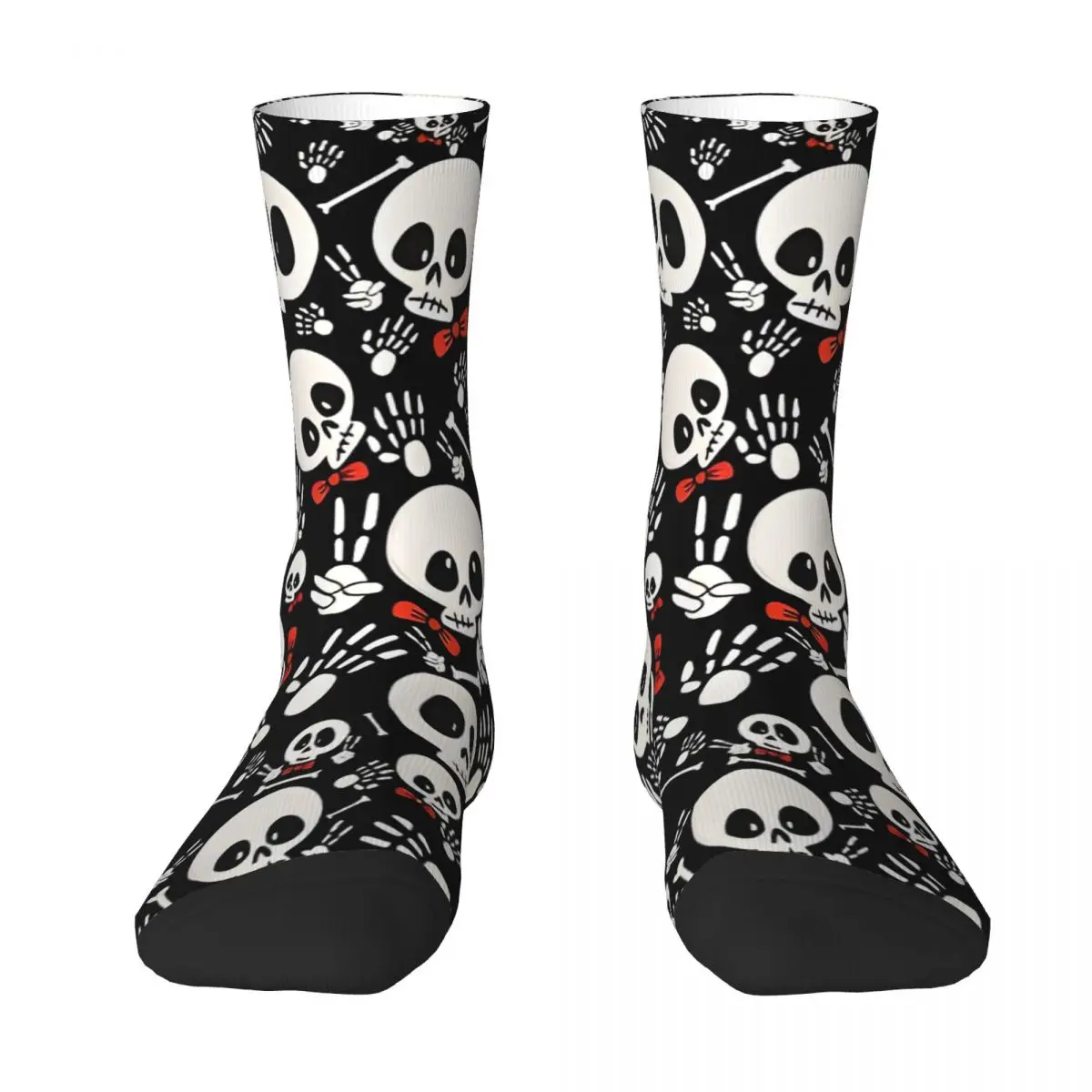 

Winter Warm Crazy Design Unisex Lots Of Skeleton For Halloween Socks Boo Witch Spooky Skull Non-slip Basketball Socks