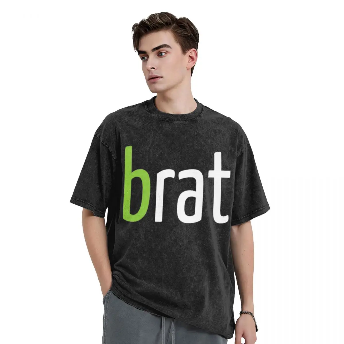 Brat Green Love Washed T Shirts Streetwear T-Shirts Club Classics Pop Music Charli Xcx Tee Shirt Men Women Harajuku Summer