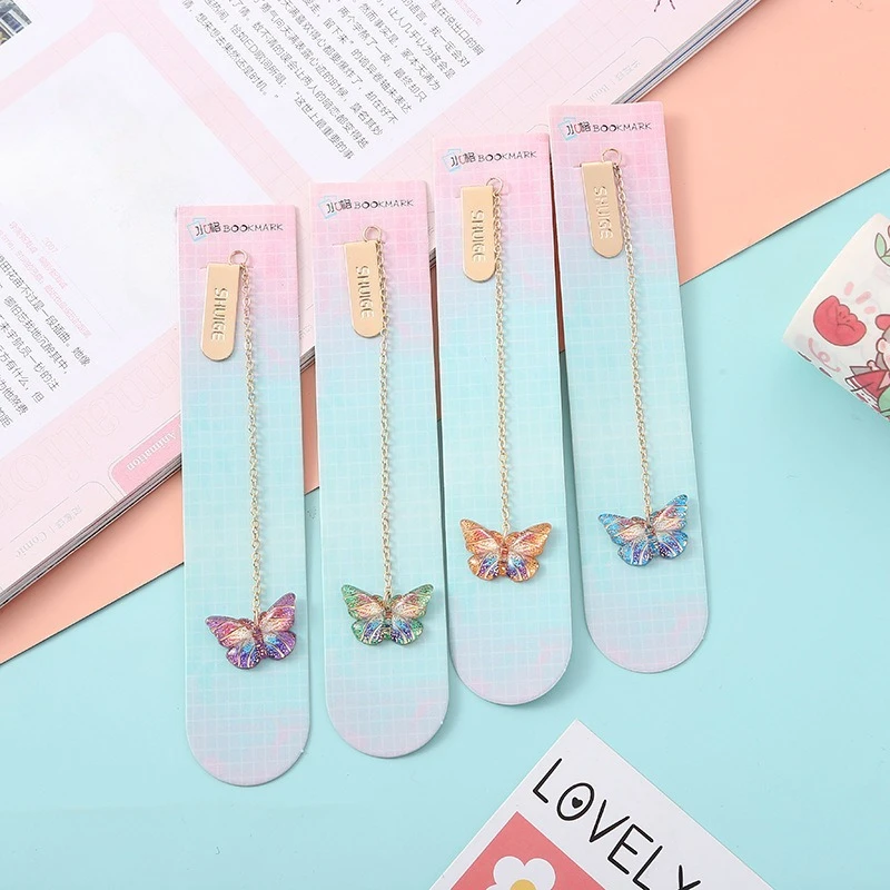 

Dreamy Butterfly Pendant Metal Bookmark Reading Bookmarks Book Holder Student Stationery Office School Supplies for Kids Gift