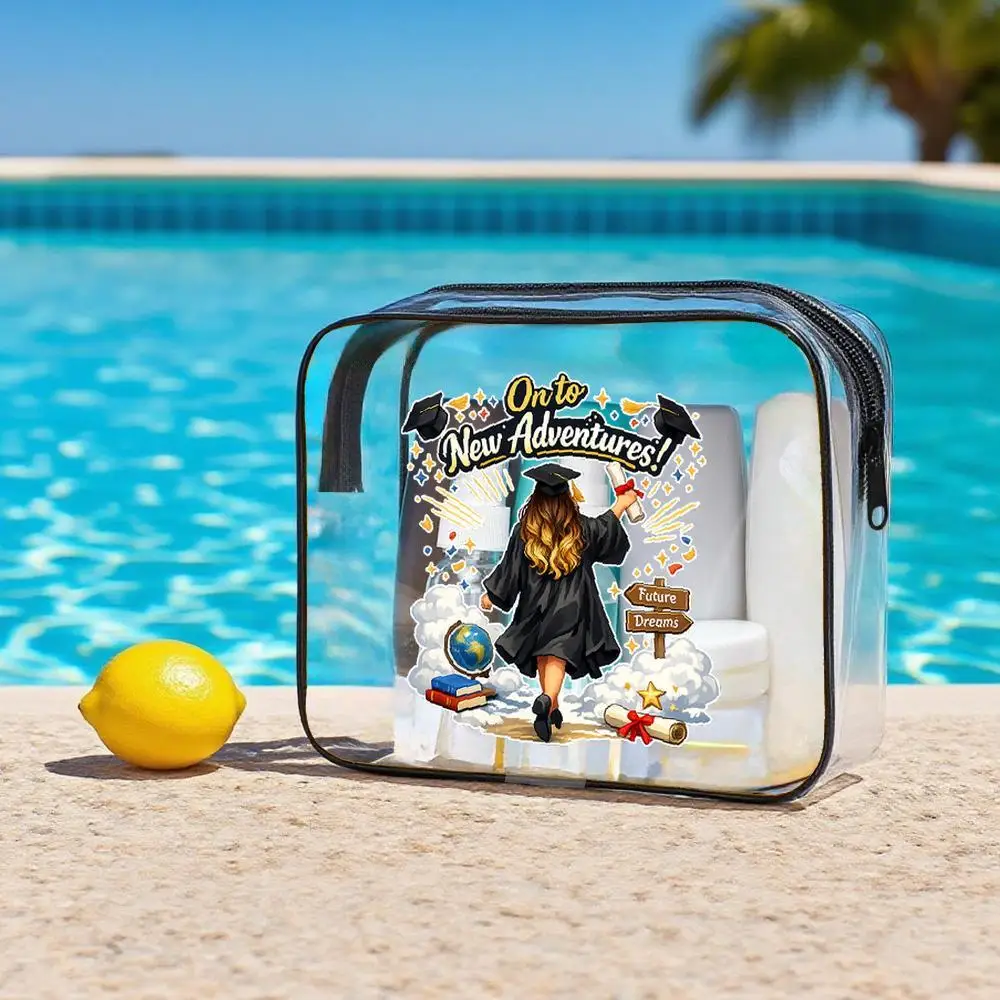 Travel Makeup Cases Graduation Girl Graphic Clear Cosmetic Bag Inspirational 