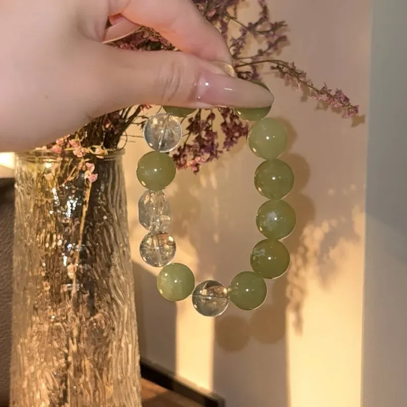 [Shan Chunxiao] Natural Lemon Crystal Xiuyu Crystal Bracelet Summer Fresh Green Crystal Bracelet Women's Gift