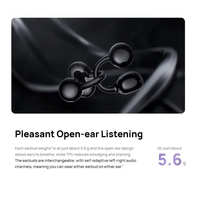 HUAWEI FreeClip Wireless Earbuds - Open Ear Bluetooth Earphones with Long Lasting Sound - Lightweight Battery AI Crystal Clear