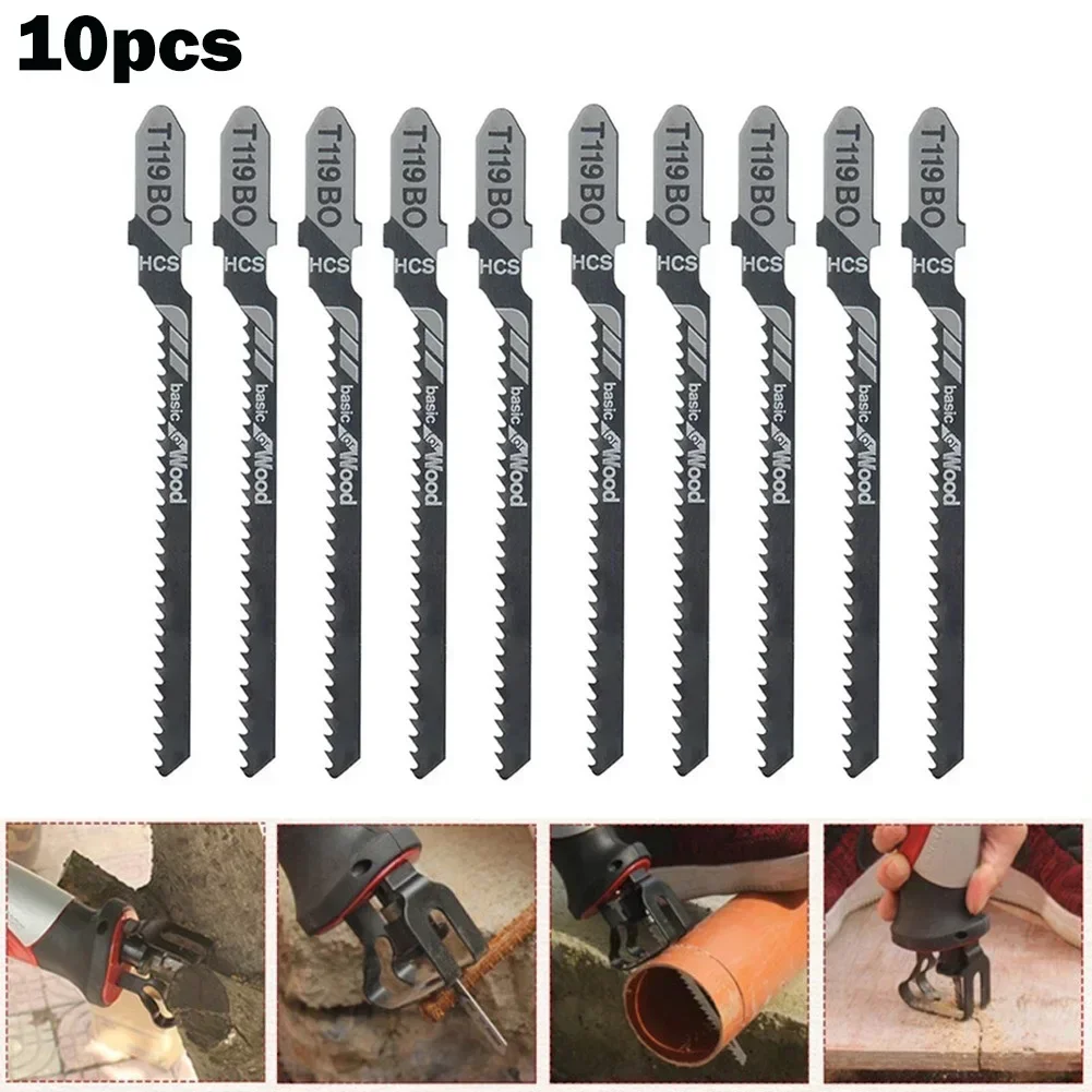 10Pcs T119BO HCS Reciprocating Saw Blade Jigsaw Blade Wood Plastic Board Cutting Curve Cutting For Wood Board Plastic accessor