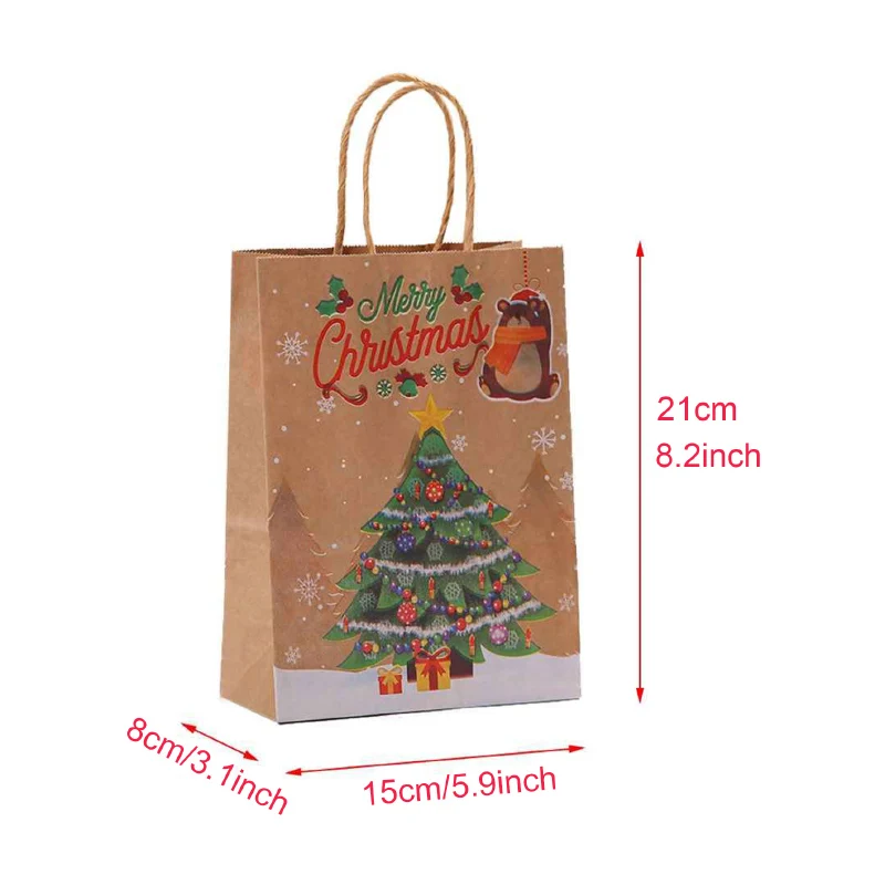Kraft Paper Christmas Gift Bags