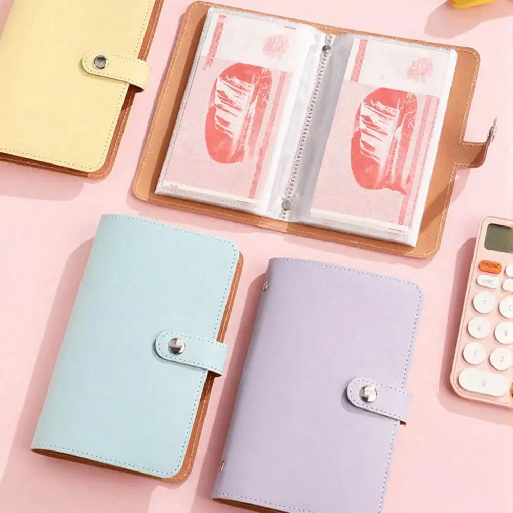 Cash Saving Binder Imitation Leather Clear PVC Pockets Cash Holder for Bills Receipts Compact Money Organizer Home Office Use