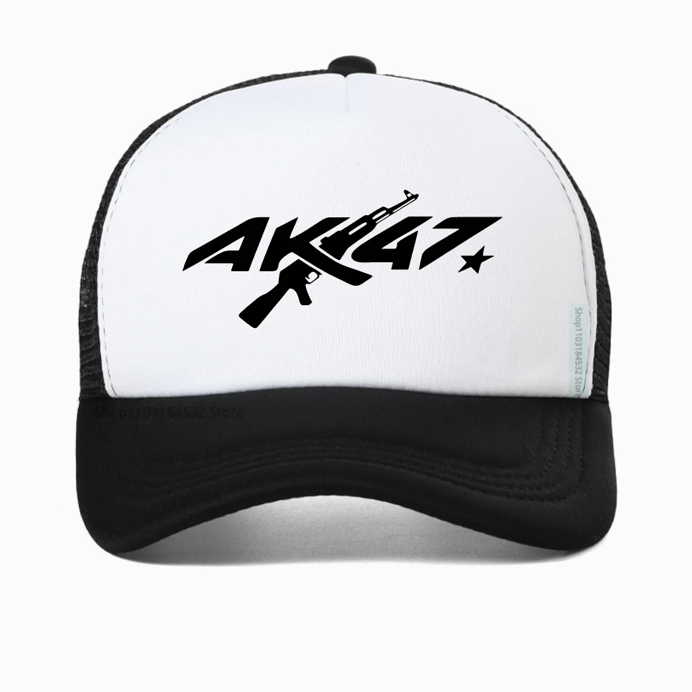 

Unisex Ak47 logo Breathable Baseball Caps Spring and Autumn Outdoor Adjustable Casual Hat mesh Sunscreen Hat